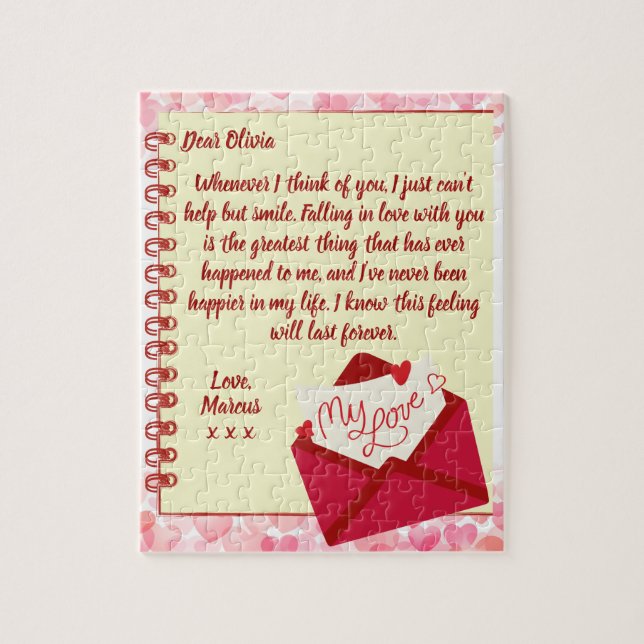 Carta de amor personalizado Rompecabezas de San Va (Vertical)