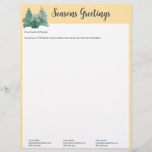 Carta de árbol de Navidad amarillo mantequilla y f