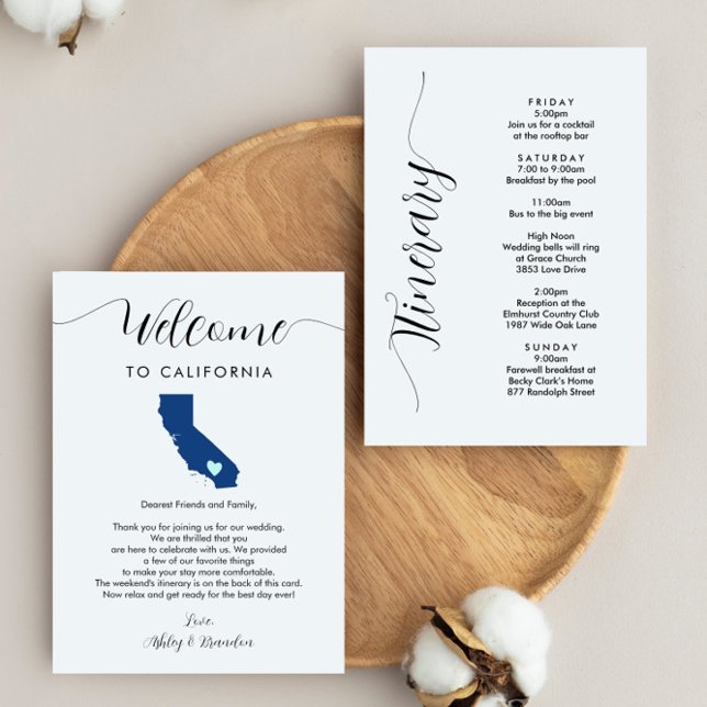 Carta de bienvenida a Boda de California Tarjeta I (Subido por el creador)