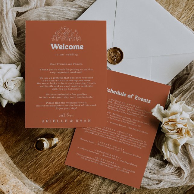 Carta de bienvenida a la boda de flores silvestres (Subido por el creador)
