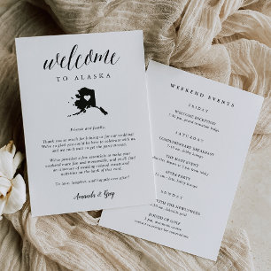 Carta de bienvenida al Boda de Alaska e Itinerario
