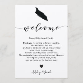 Carta de bienvenida al Boda de Aruba y Tarjeta Iti
