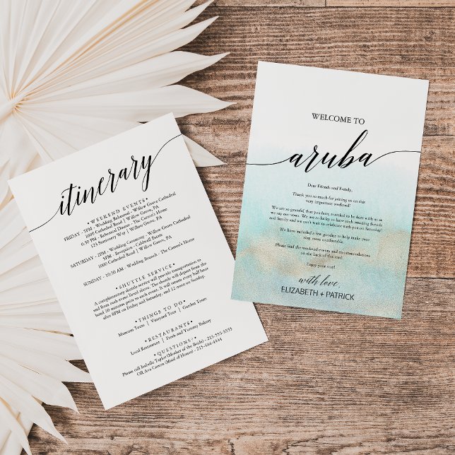 Carta de bienvenida Aqua Gold Beach Aruba e Itiner (Subido por el creador)