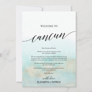 Carta de bienvenida Aqua Gold Beach Cancun e tiner