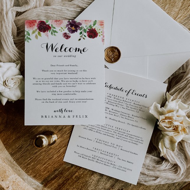 Carta de bienvenida Boda de caligrafía de primaver (Subido por el creador)