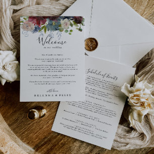 Carta de bienvenida Boda de la vegetación floral b