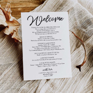 Carta de bienvenida boda - Plantilla de bolso de h