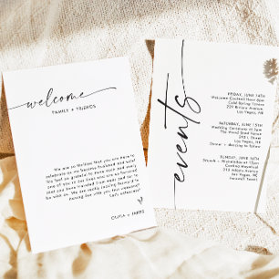Carta de bienvenida boda, tarjeta de eventos Boda
