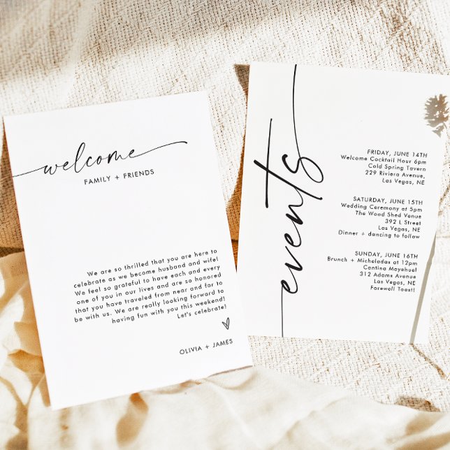 Carta de bienvenida boda, tarjeta de eventos Boda (Subido por el creador)