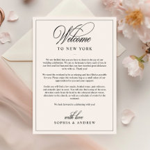 Carta de bienvenida clásica simple y tarjeta tiner