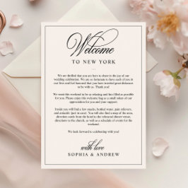 Carta de bienvenida clásica simple y tarjeta tiner