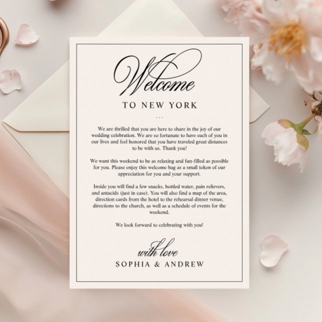 Carta de bienvenida clásica simple y tarjeta tiner (Subido por el creador)