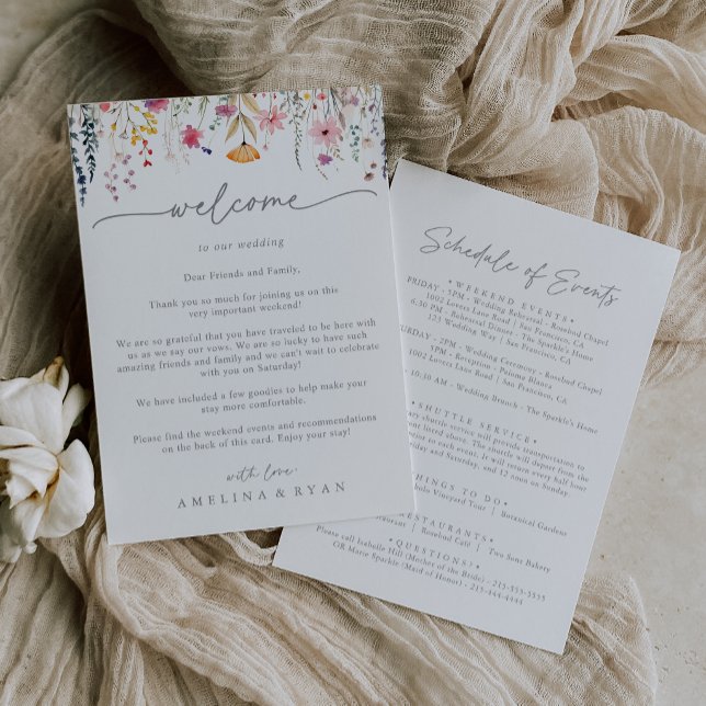 Carta de Bienvenida de Boda con Flores Silvestres  (Subido por el creador)