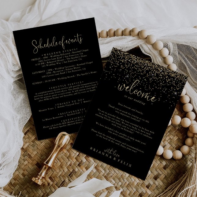 Carta de bienvenida de Boda con guión de confetti  (Subido por el creador)