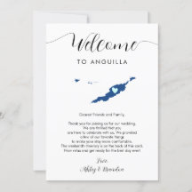 Carta de bienvenida de Boda de Anguila Tarjeta Iti