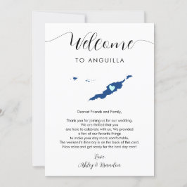 Carta de bienvenida de Boda de Anguila Tarjeta Iti