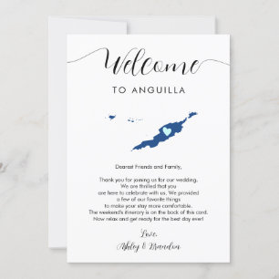 Carta de bienvenida de Boda de Anguila Tarjeta Iti