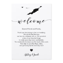 Carta de bienvenida de Boda de Anguila y tarjeta t