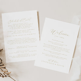 Carta de bienvenida de Boda de caligrafía idílica