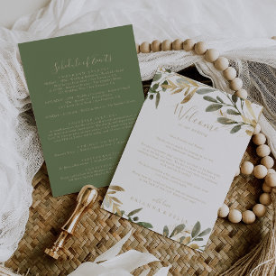 Carta de bienvenida de Boda de Oro Verde Caída