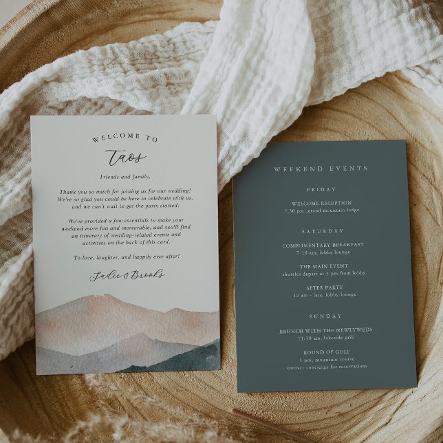 Carta de bienvenida de Boda de Sierra Dusk Tarjeta (Subido por el creador)
