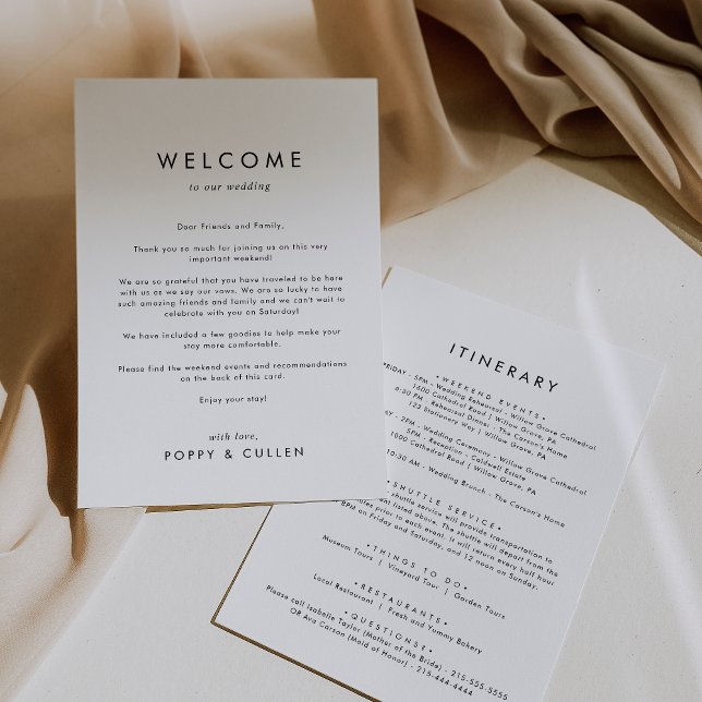 Carta de bienvenida de Boda de tipografía de moda  (Subido por el creador)