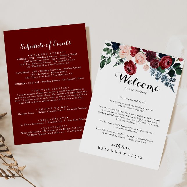 Carta de bienvenida de Boda floral de la Marina Ro (Subido por el creador)