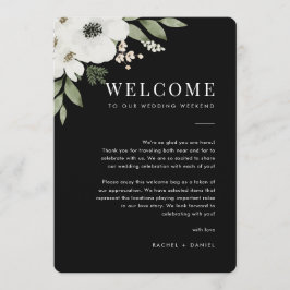 Carta de bienvenida de Boda floral y tarjeta tiner