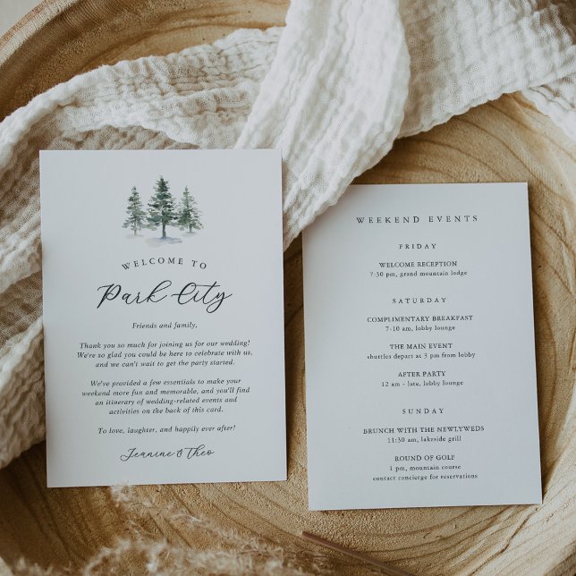 Carta de bienvenida de Boda forestal y tarjeta tin (Subido por el creador)