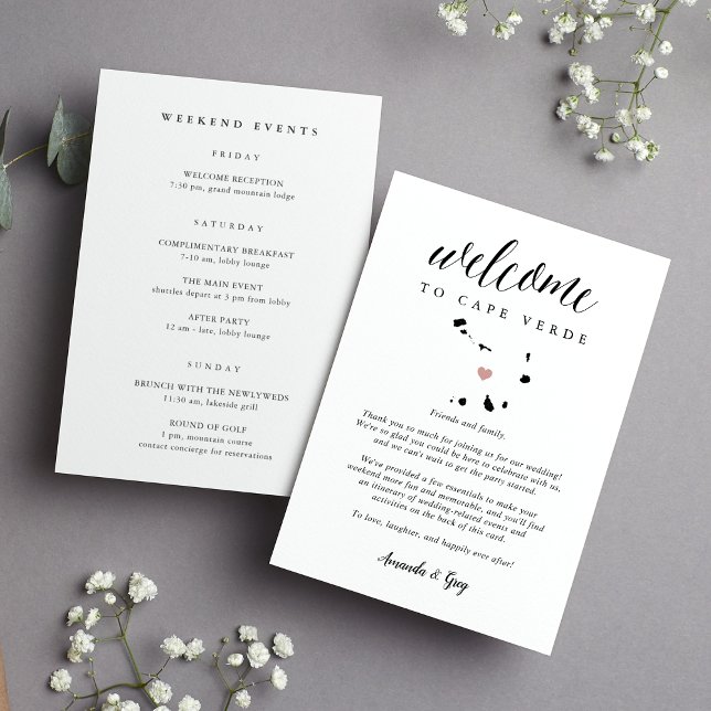 Carta de bienvenida de Boda y tinerario de Cabo Ve (Subido por el creador)
