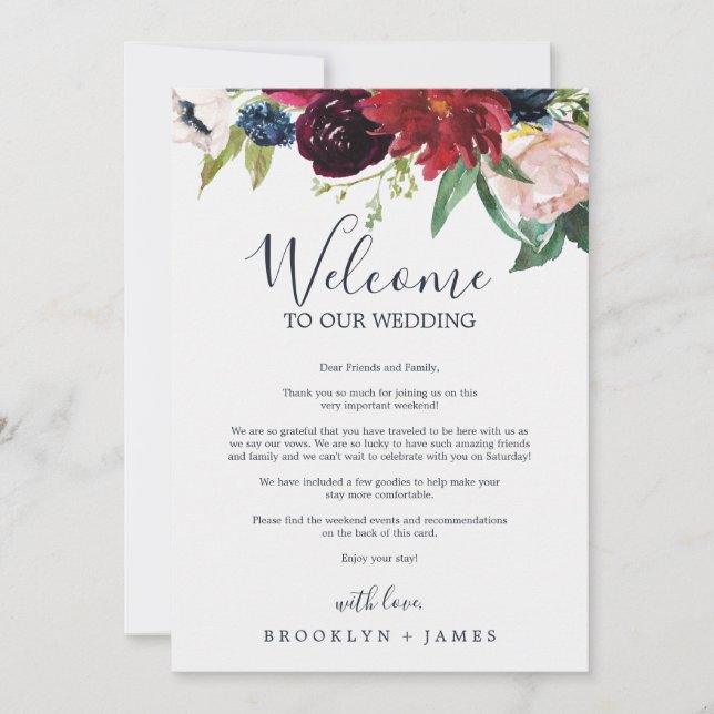 Carta de bienvenida de Borgoña de los Jardín de Ot (Anverso)