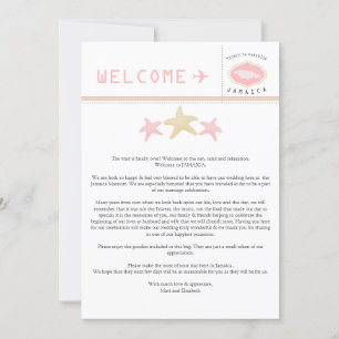 Carta de bienvenida de Jamaica con peces estrella