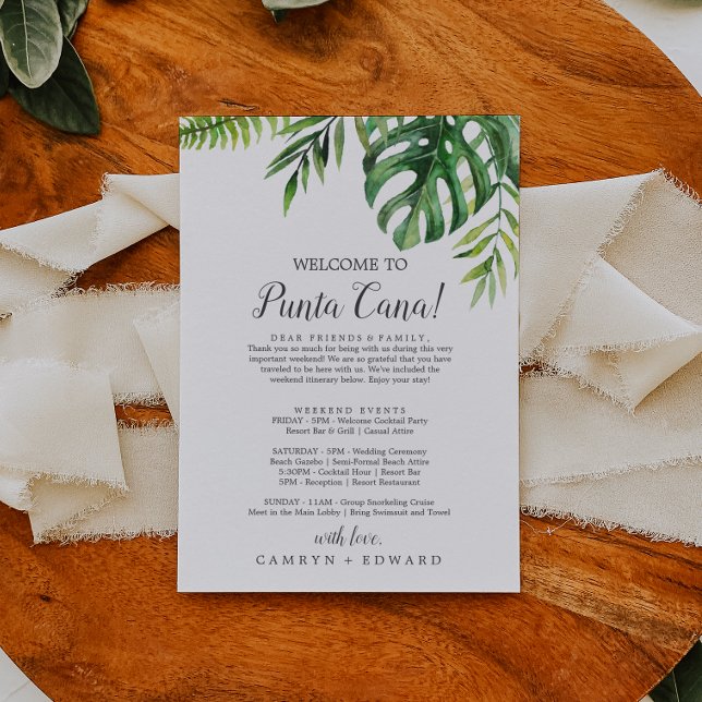 Carta de bienvenida de la boda de destino tropical (Subido por el creador)