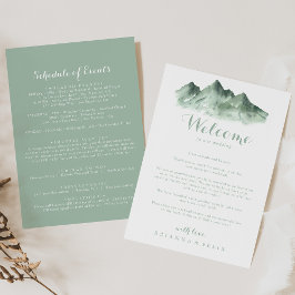 Carta de bienvenida de la boda en el campo de la m