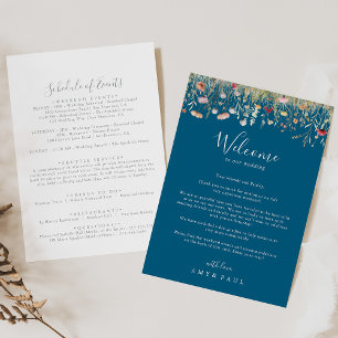 Carta de bienvenida de Navy Bliss Boho Wildflower