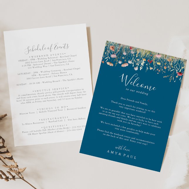 Carta de bienvenida de Navy Bliss Boho Wildflower  (Subido por el creador)