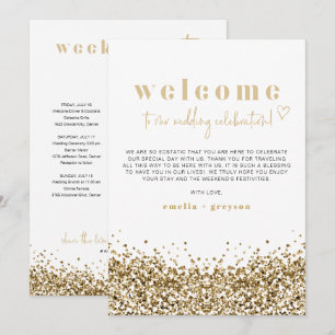 Carta de bienvenida de oro amarillo REGINA Tarjeta