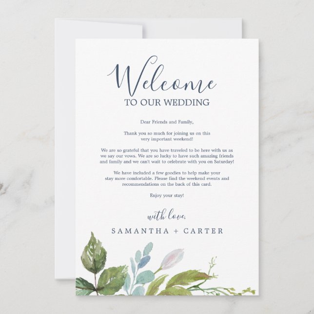 Carta de bienvenida de verano sobre la vegetación  (Anverso)