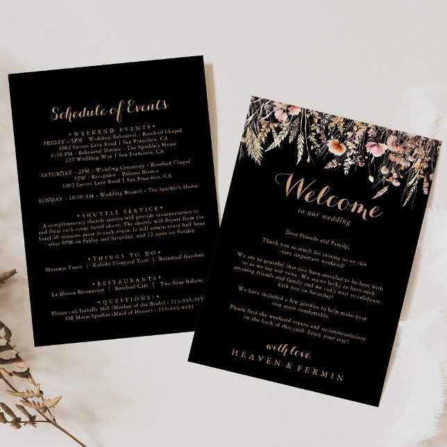 Carta de bienvenida del Boda floral salvaje Fall M (Subido por el creador)