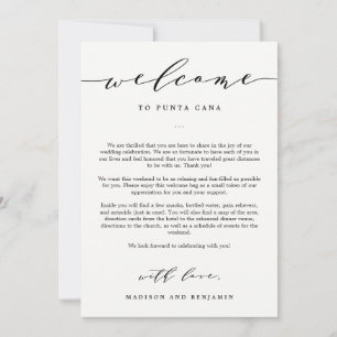 Carta de bienvenida e itinerario Bolsa de bienveni