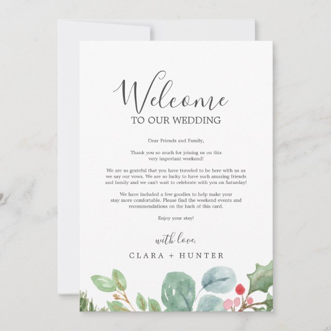 Carta de bienvenida e itinerario de los navidades  (Anverso)