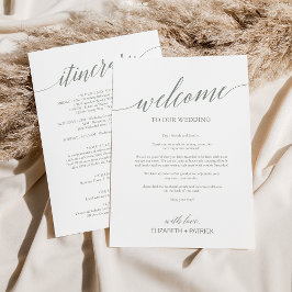 Carta de bienvenida elegante de Boda sabio e tiner