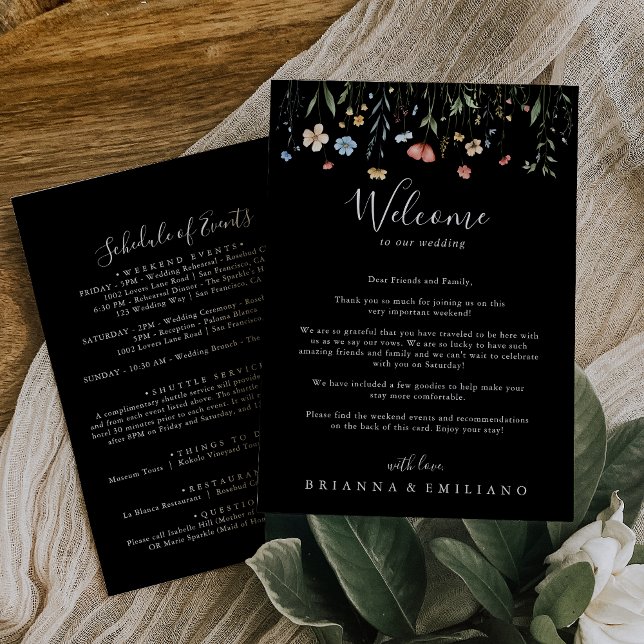 Carta de bienvenida para boda con flores silvestre (Subido por el creador)