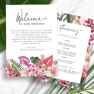 Carta de Bienvenida para Boda Tropical