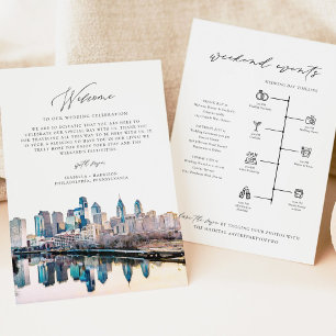 Carta de bienvenida PHILADELPHIA Tarjeta Boda de l