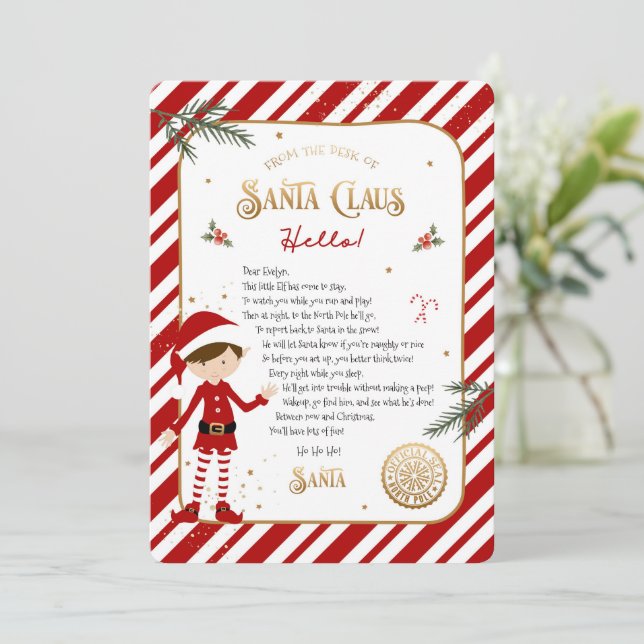 Carta de bienvenida por primera vez de llegada de  (Anverso de pie)