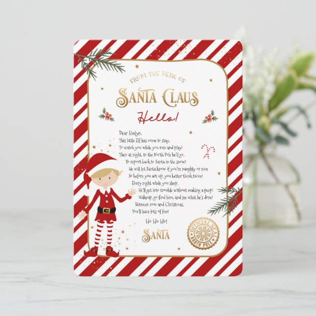 Carta de bienvenida por primera vez de llegada de  (Anverso de pie)