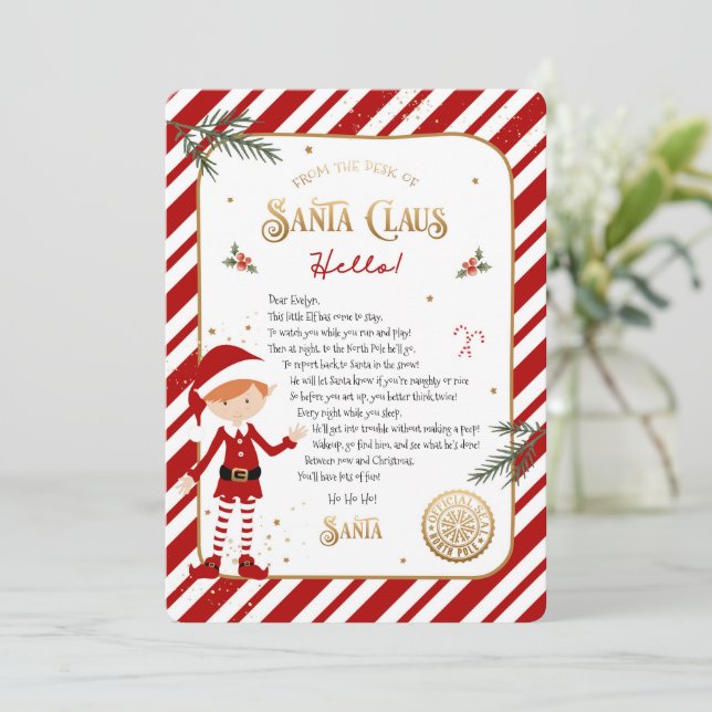 Carta de bienvenida por primera vez de llegada de  (Anverso de pie)