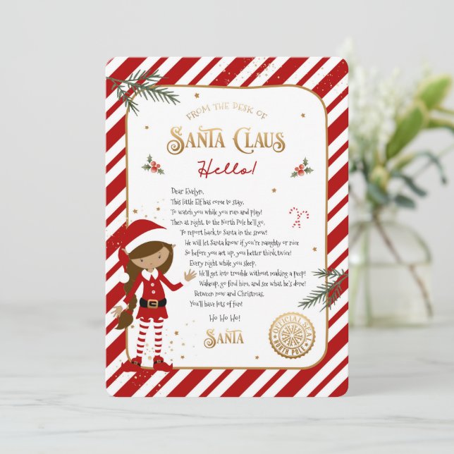 Carta de bienvenida por primera vez de llegada de  (Anverso de pie)