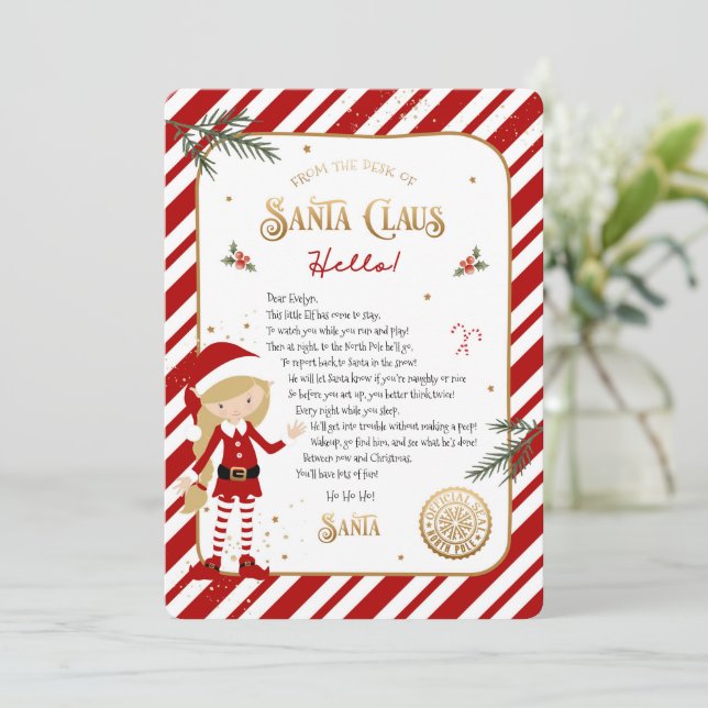 Carta de bienvenida por primera vez de llegada de  (Anverso de pie)